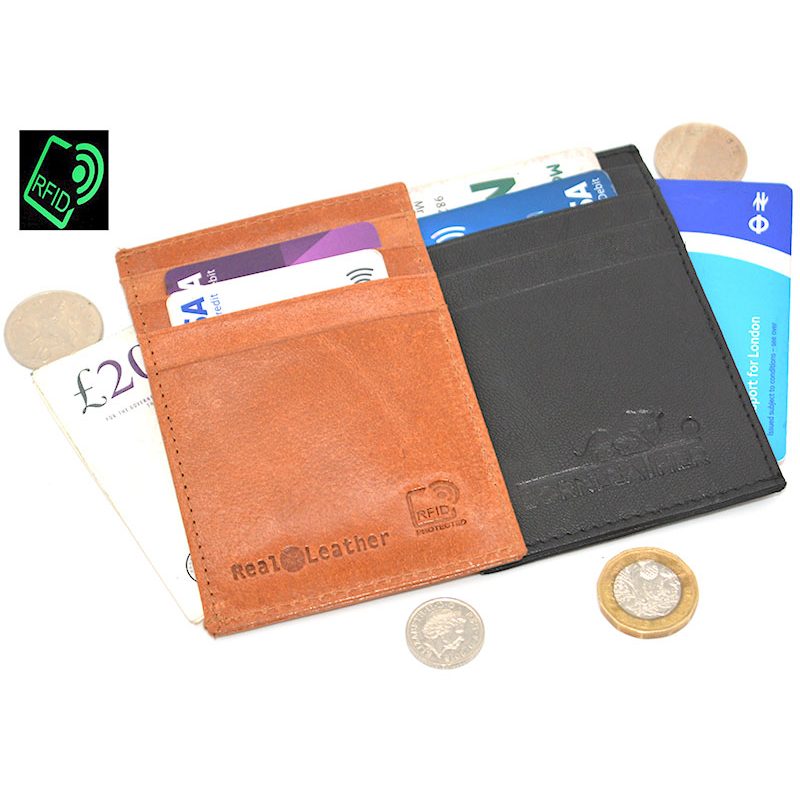 Real Leather Vertical Card Holder