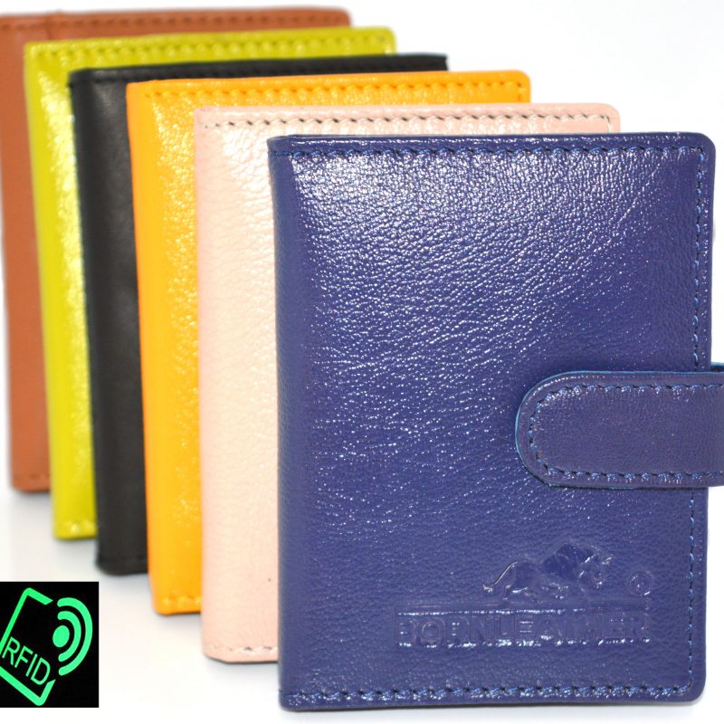 RFID Protected Slim Genuine Leather Credit Card Holder